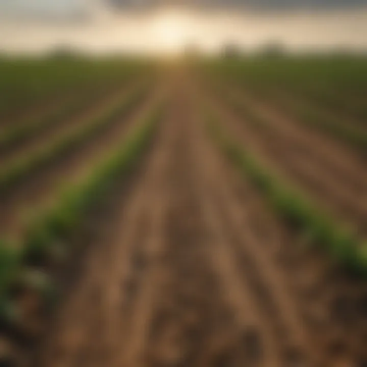 A vibrant field showcasing crops thriving under a striptilling regime.