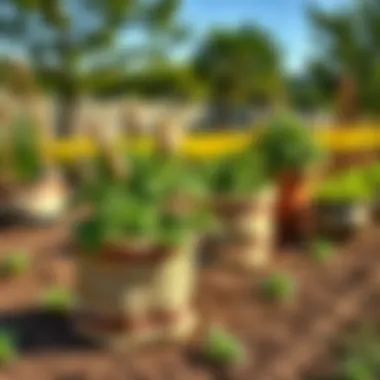 Sustainable gardening with fabric grow pots in an outdoor setting