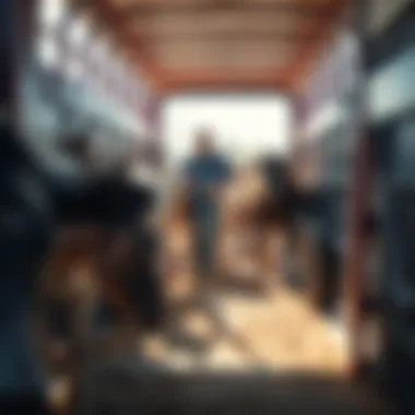 Loading Livestock into a Stock Trailer A Texas rancher loading livestock into a stock trailer