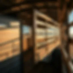 A detailed view of a Texas stock trailer showcasing its robust construction