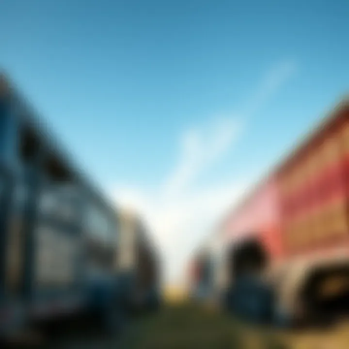 Variety of Texas Stock Trailers Different types of stock trailers lined up, illustrating variety