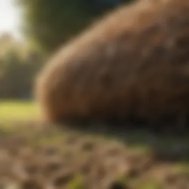 Close-up of lawn with excessive thatch build-up