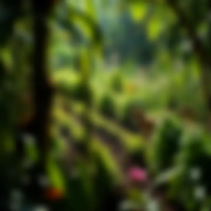 Biodiversity in Sustainable Practices A lush ecosystem teeming with wildlife