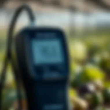 Digital pH Meter with Real-Time Readings Digital pH meter displaying real-time readings