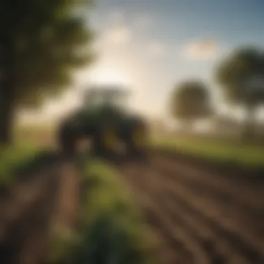 Lush farmland under a clear sky