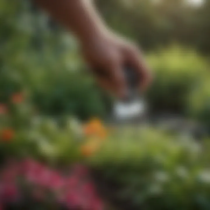 A lush garden illustrating the benefits of using a hand drop spreader