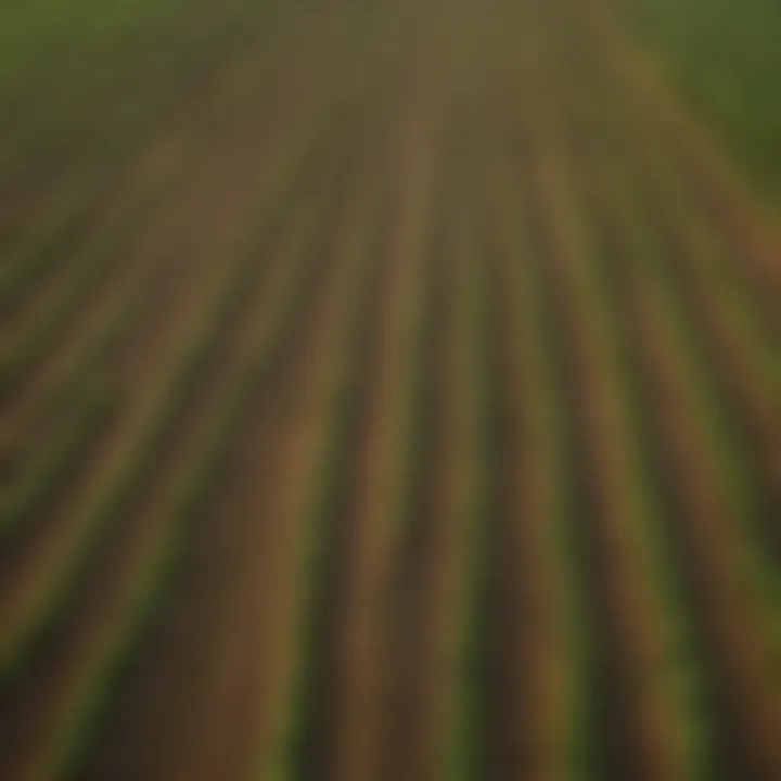 Aerial view of expansive soybean fields under varying weather conditions, representing growth potential.