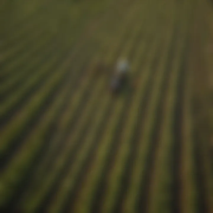 Aerial view of a diverse agricultural landscape showcasing various crops.