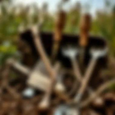 Historical Farming Tools Vintage farming tools representing the historical context of agriculture