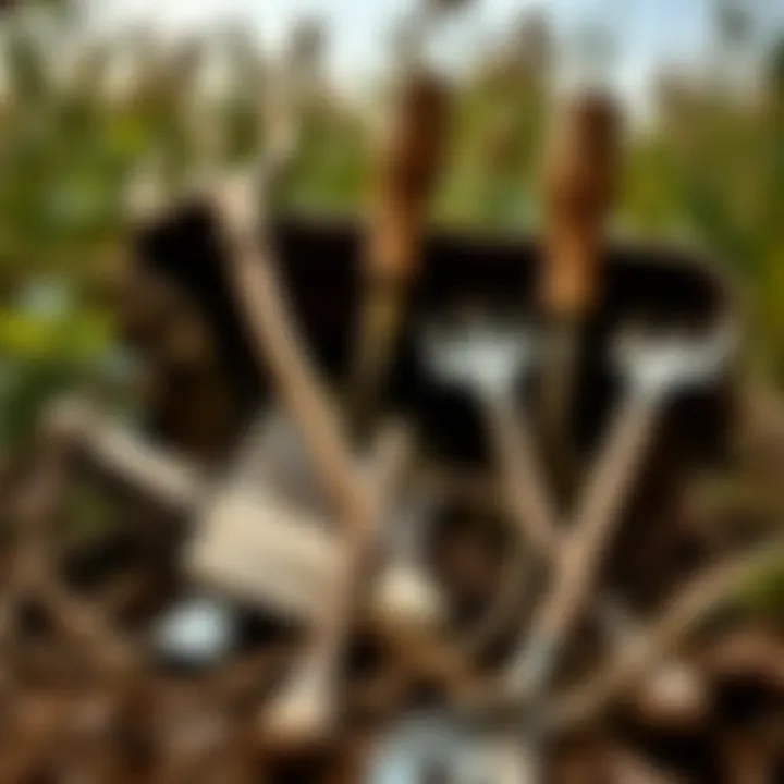 Historical Farming Tools Vintage farming tools representing the historical context of agriculture