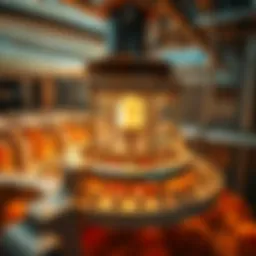 Detailed view of an automatic turner mechanism in an incubator