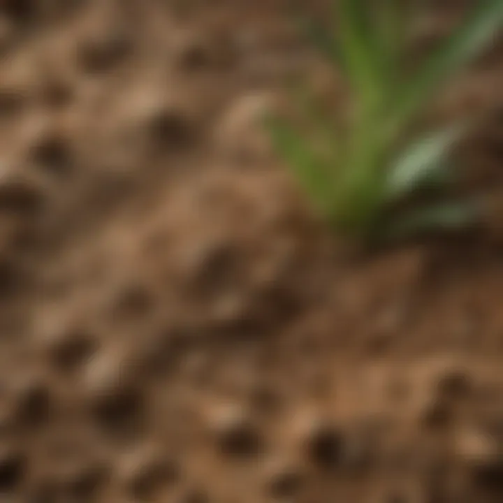 A close-up view of rich humus in soil, showcasing its texture and color.