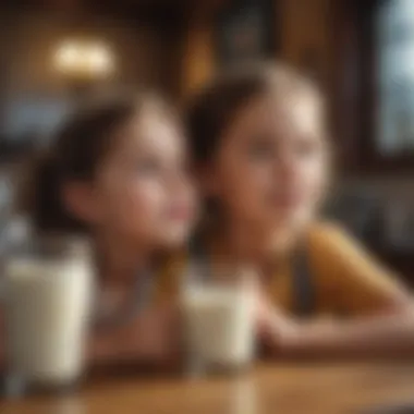 Children enjoying milk as part of a healthy diet.