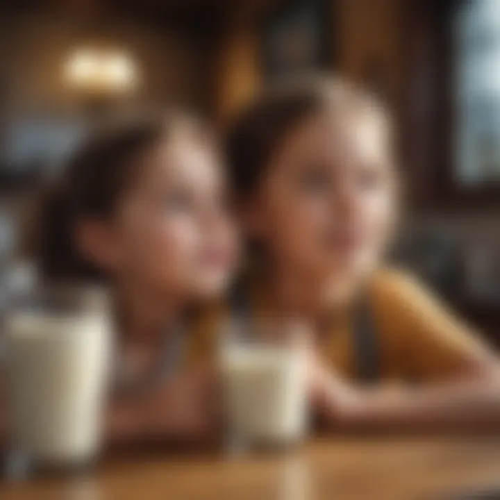 Children enjoying milk as part of a healthy diet.