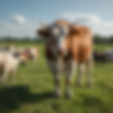 Cattle grazing in a lush field, highlighting livestock growth.