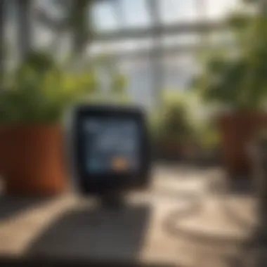 WiFi-Enabled Thermostat in Action WiFi-enabled thermostat in a greenhouse environment