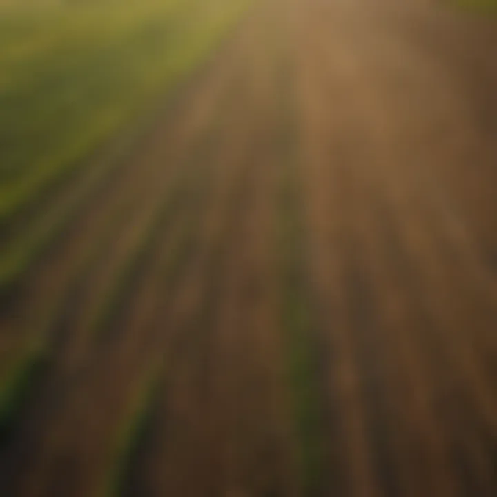 Aerial view of diverse farmland in the USA showcasing various crops and land use.