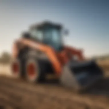 Skid steer maneuvering with a power rake attachment