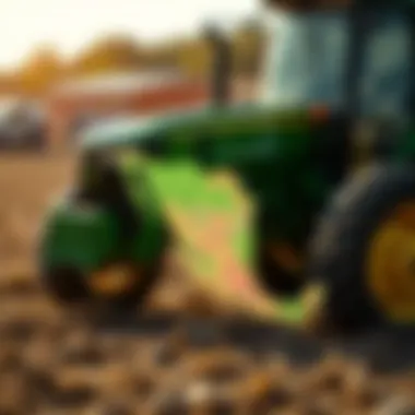 Map highlighting regional price variations for John Deere tractors in Mexico