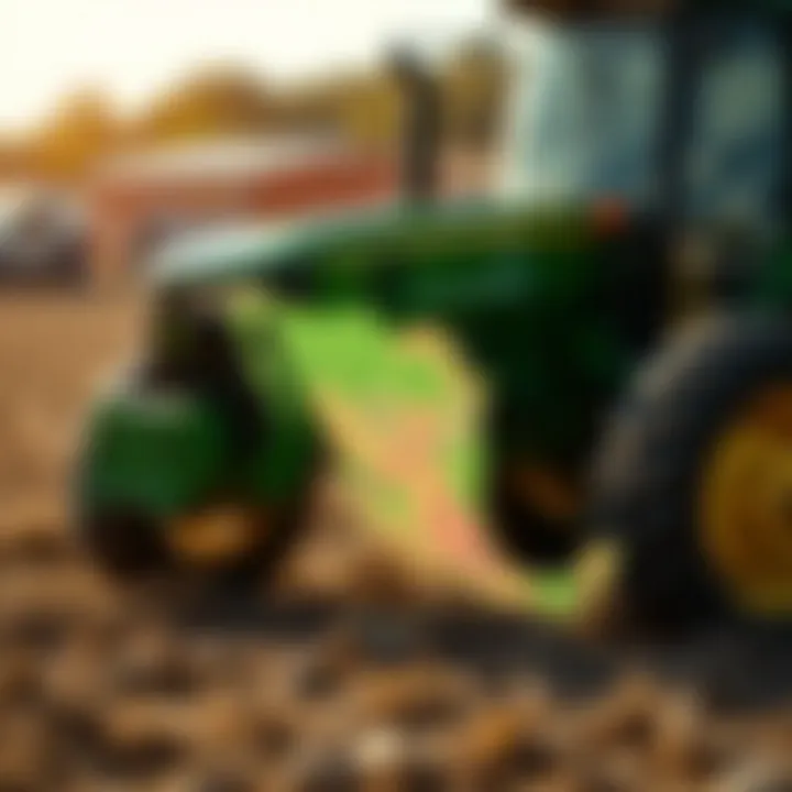 Map highlighting regional price variations for John Deere tractors in Mexico