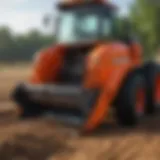 Detailed view of a tractor screening bucket showcasing its unique design features