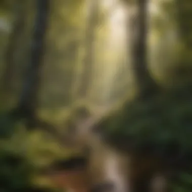 Woodland Habitat with Vibrant Ecosystem A diverse woodland habitat teeming with wildlife.
