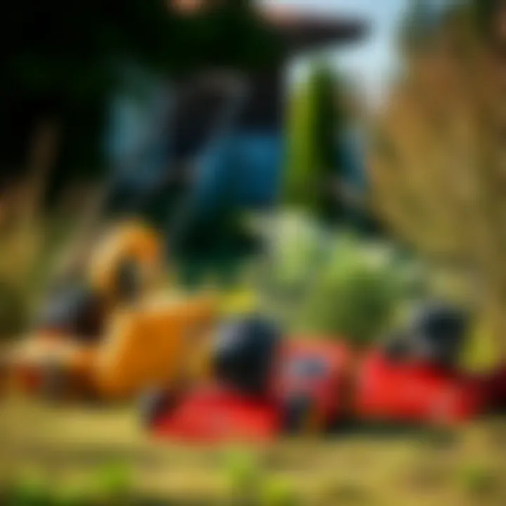 Varieties of Brush Mowers for Every Need Different models of brush mowers displayed in a garden setting