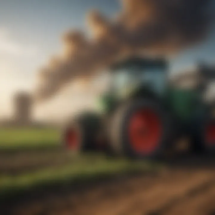 Infographic highlighting sources of carbon emissions in agriculture