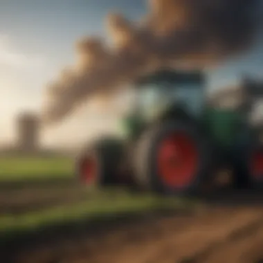 Sources of Carbon Emissions in Agricultural Practices Infographic highlighting sources of carbon emissions in agriculture