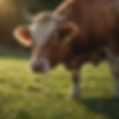 Cattle grazing on lush pasture