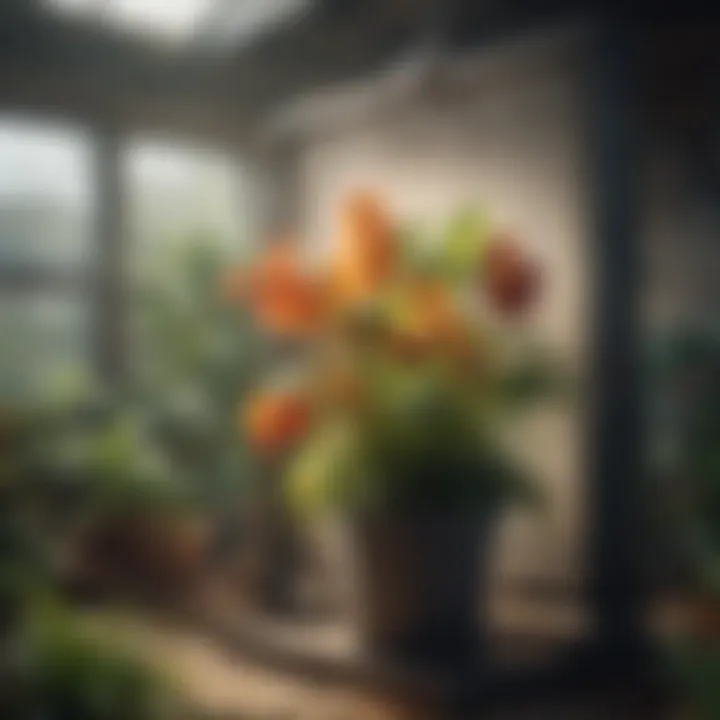 Illustration depicting the benefits of air filtration for plants