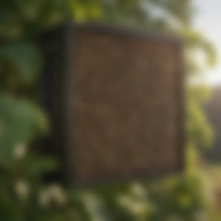 Detailed view of a clean leaf air filter in an agricultural setting