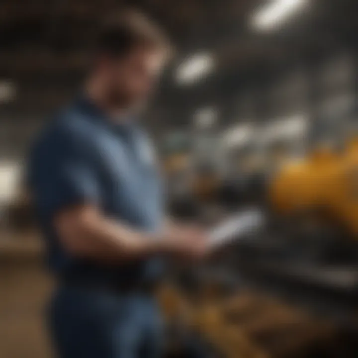 An operator examining the operational efficiency of EDS equipment.