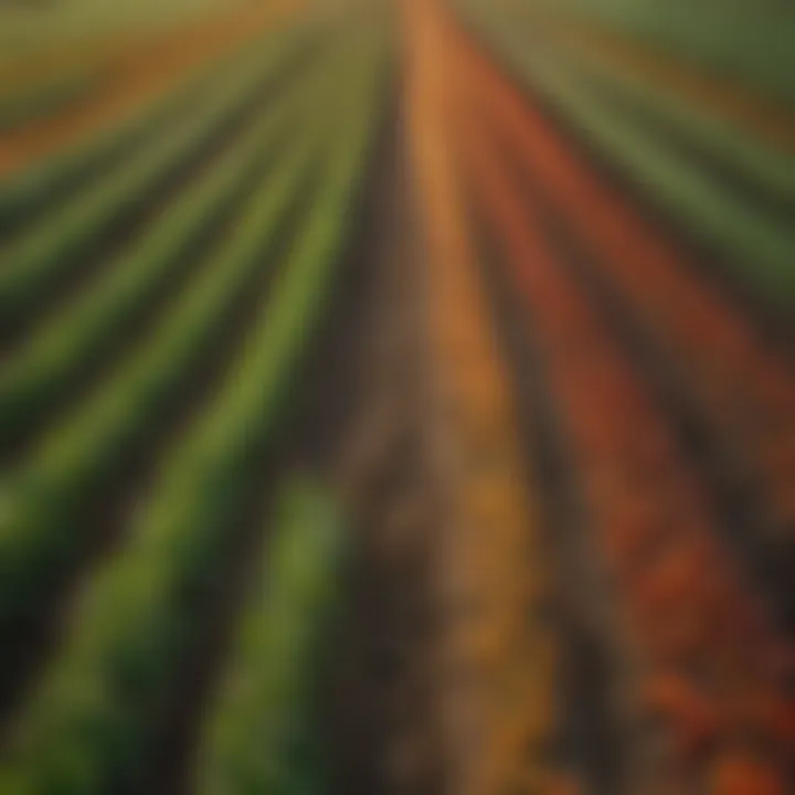 Diverse crops in a vibrant agricultural field