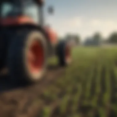 Modern Agricultural Technology Modern agricultural technology equipment in use on a farm