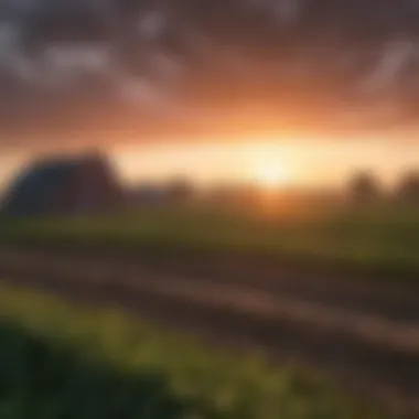 Sunset Over Delaware Farm Landscape Sunset over a lush Delaware farm landscape