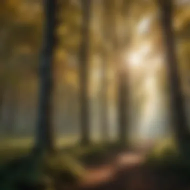 Forest Canopy and Climate Regulation Forest canopy capturing sunlight and influencing climate