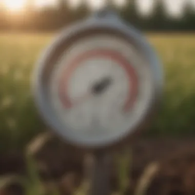 Hi-low temperature thermometer in a field setting