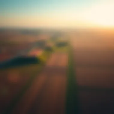 Aerial view of farmland showcasing diverse agricultural practices