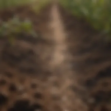 Close-up of soil and crops, representing the agricultural basis for land value.