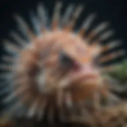 Close-up of lionfish showcasing venomous spines