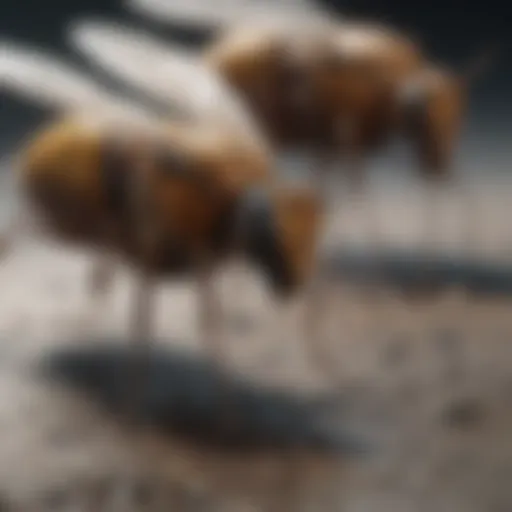 Close-up of gnats resting on a surface