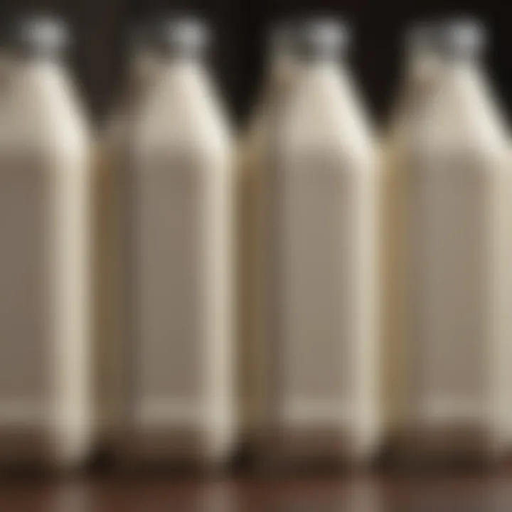 Comparison of whole milk with other milk varieties