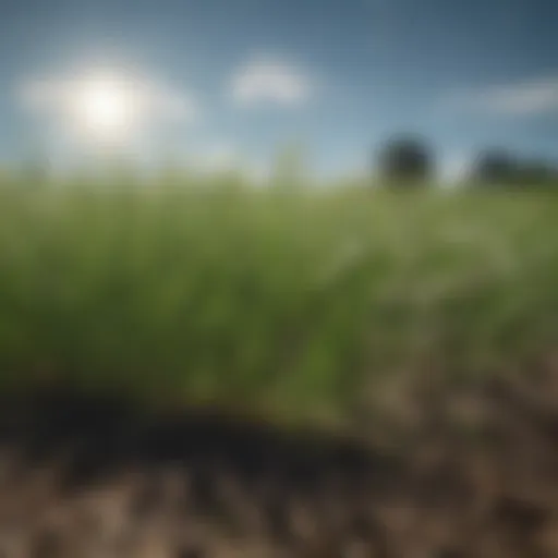 A lush ryegrass field demonstrating healthy growth