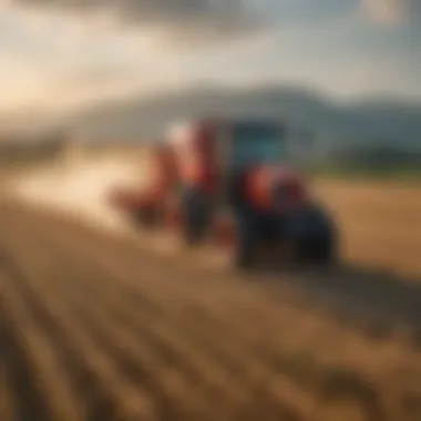 Small round baler in action during a sunny day in a field