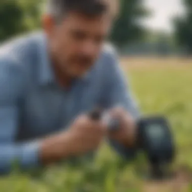 Agricultural expert demonstrating TDS EC meter usage