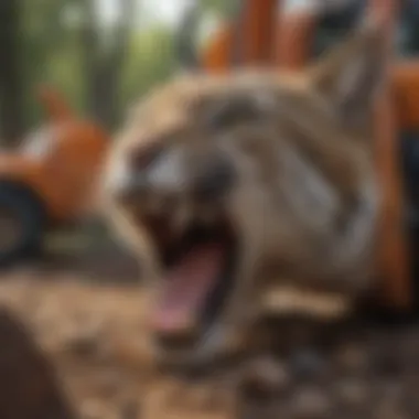 Bobcat tooth bar in action during landscaping work