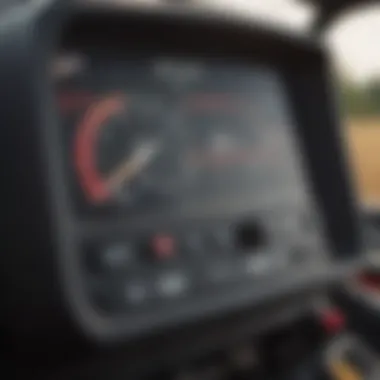 Advanced Technology in Massey Ferguson Tractors A close-up of a Massey Ferguson tractor dashboard highlighting advanced technology