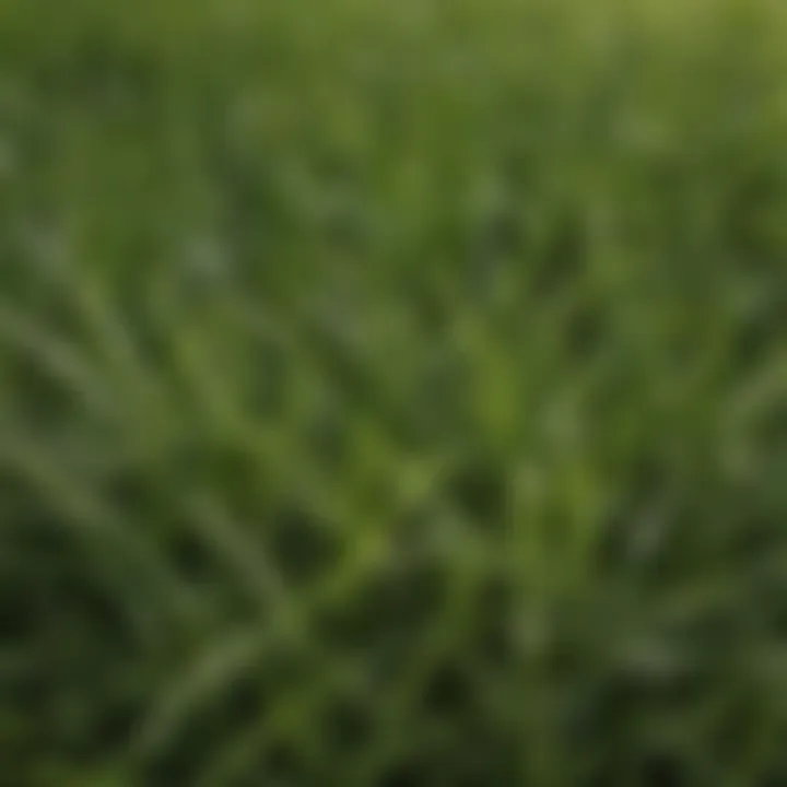 Close-up view of zoysia grass blades demonstrating texture and density