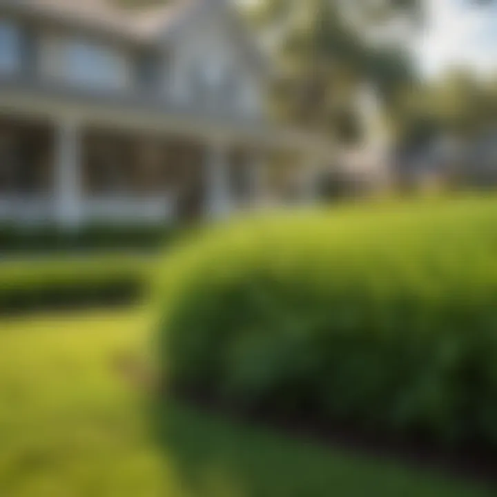 Lush zoysia grass on a residential lawn showcasing its vibrant green color